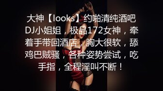 大神【looks】约啪清纯酒吧DJ小姐姐，极品172女神，牵着手带回酒店，胸大很软，舔鸡巴贼骚，各种姿势尝试，吃手指，全程淫叫不断！