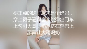 很正点的妹子原来是个奶妈，穿上裙子逼里塞个跳弹出门车上勾引大哥，奶水挤在鸡巴上舔弄让大哥喝奶